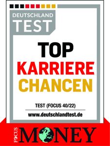 Focus Money Auszeichnung: Top Karrierechancen laut Deutschlandtest (Focus 40/22)